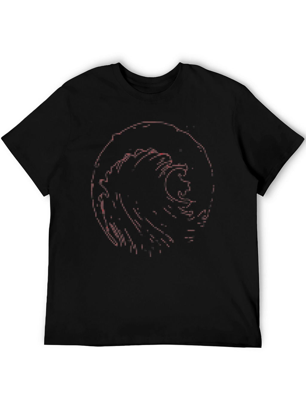 Abstract Wave Graphic Tee - Black