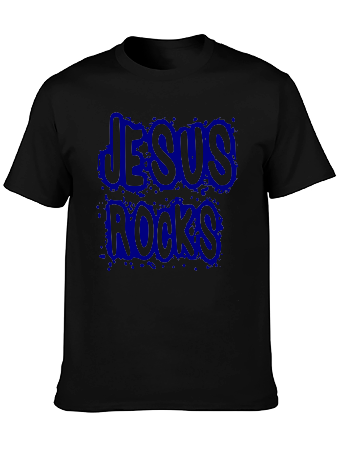 Jesus Rocks Black Graphic T-Shirt