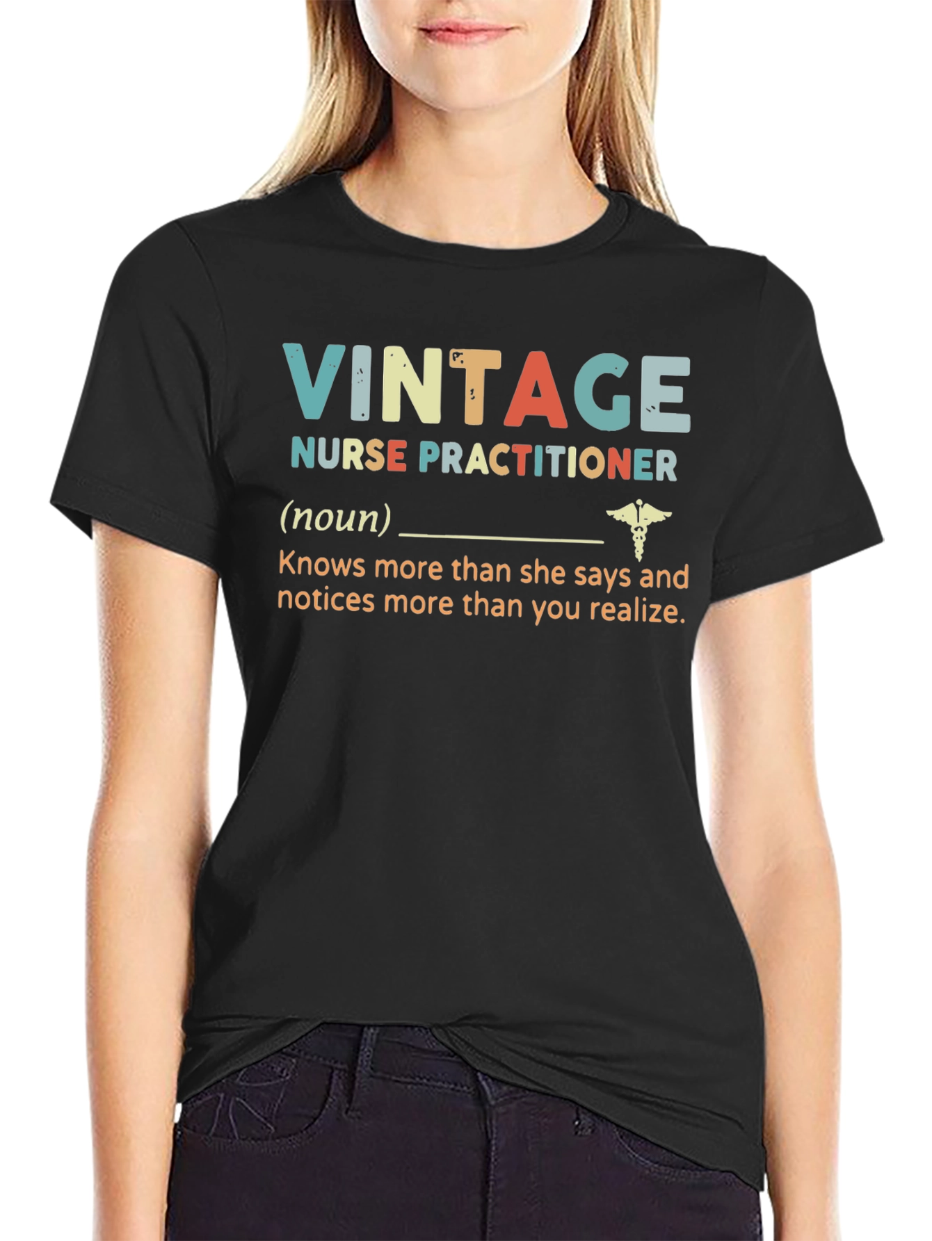 Vintage Nurse Practitioner T-Shirt - Knows More Than You Realize