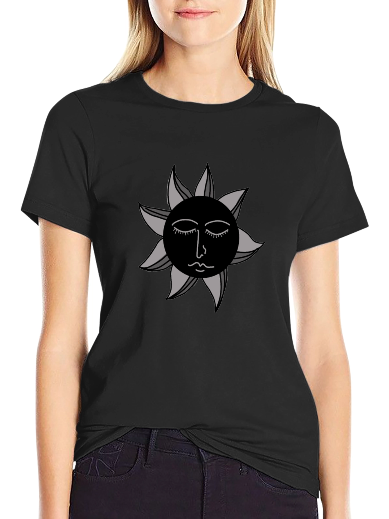 Black Sun Graphic Tee - Modern Unisex Style
