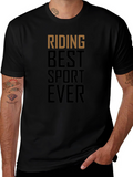 Riding Best Sport Ever Black Graphic Tee