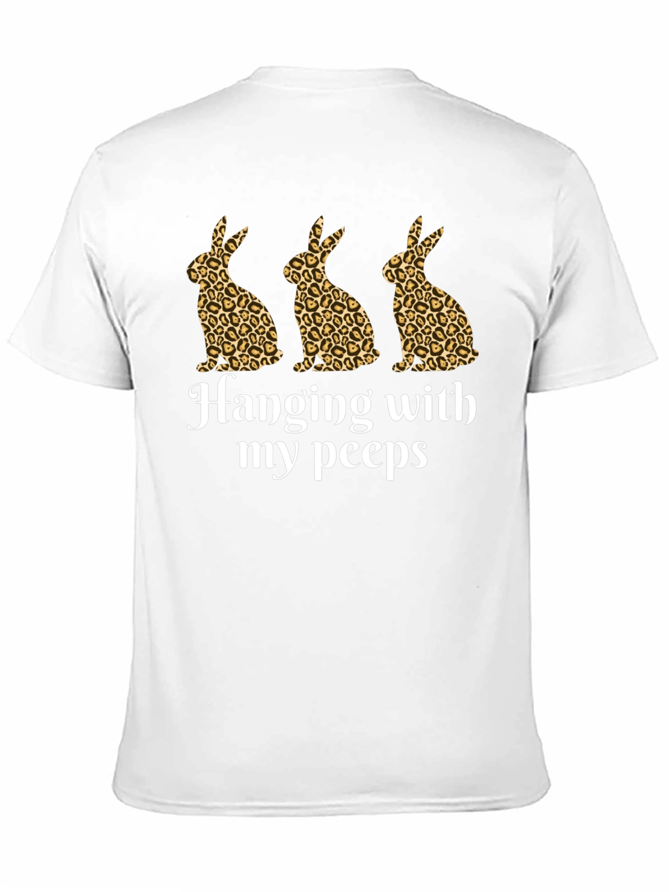 Hanging With My Peeps Easter Bunny Leopard Print T-Shirt