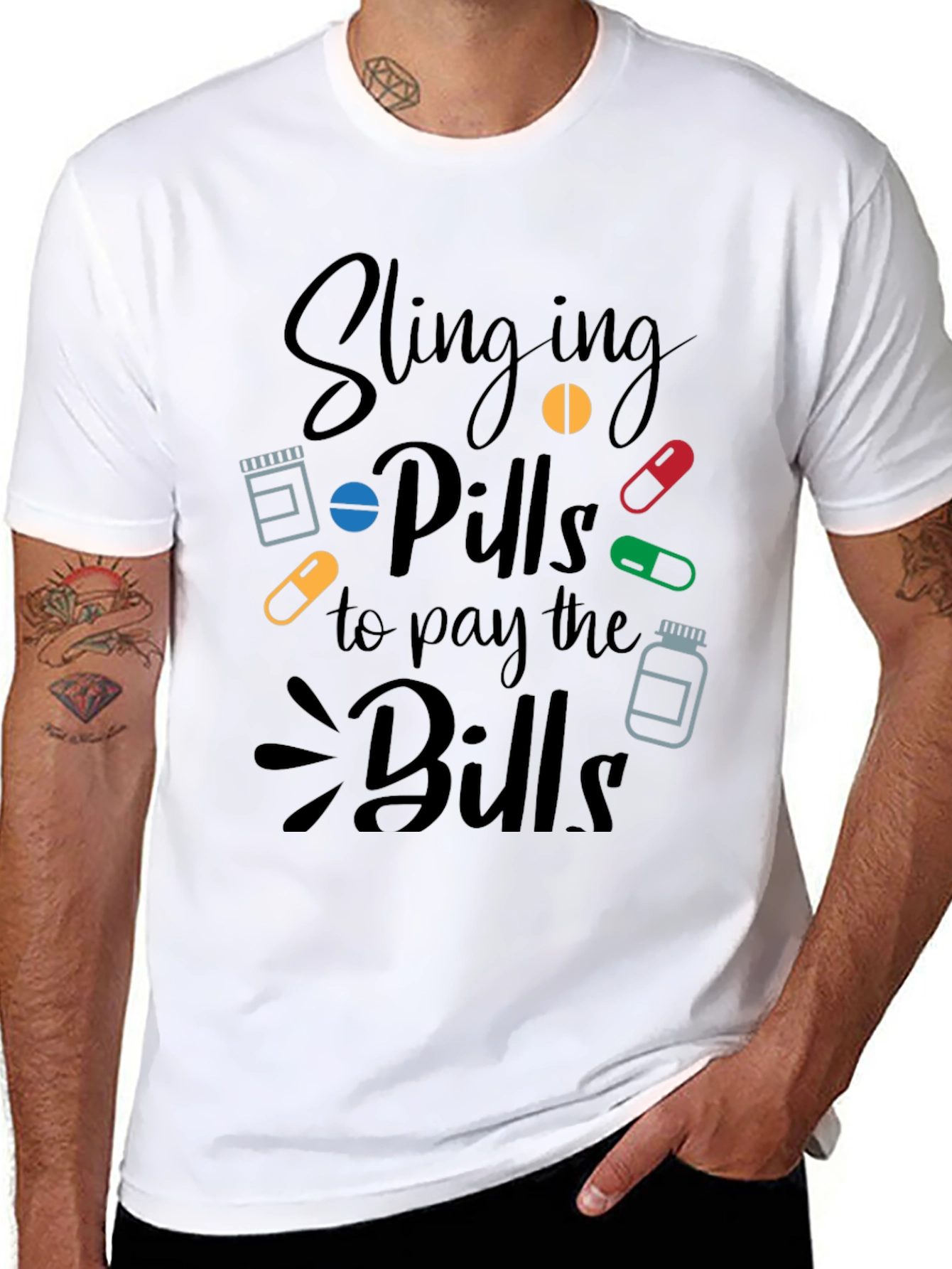 Slinging Pills Funny Pharmacy T-Shirt