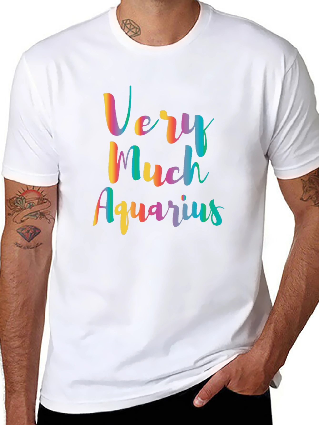 Aquarius Zodiac Sign Colorful Graphic Tee