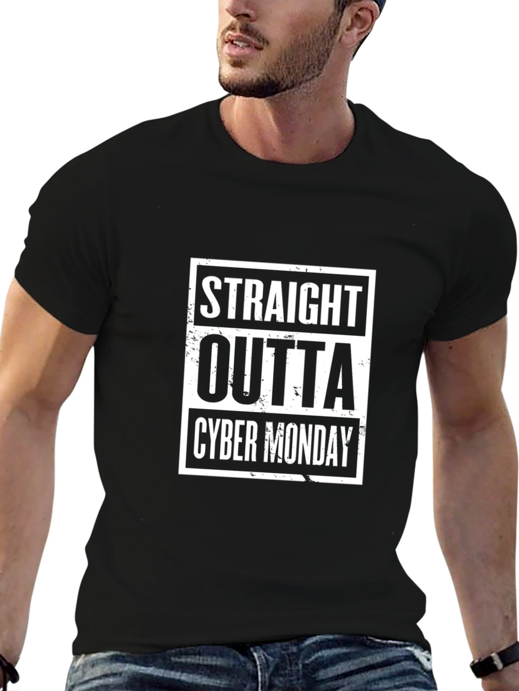 Straight Outta Cyber Monday Black T-Shirt