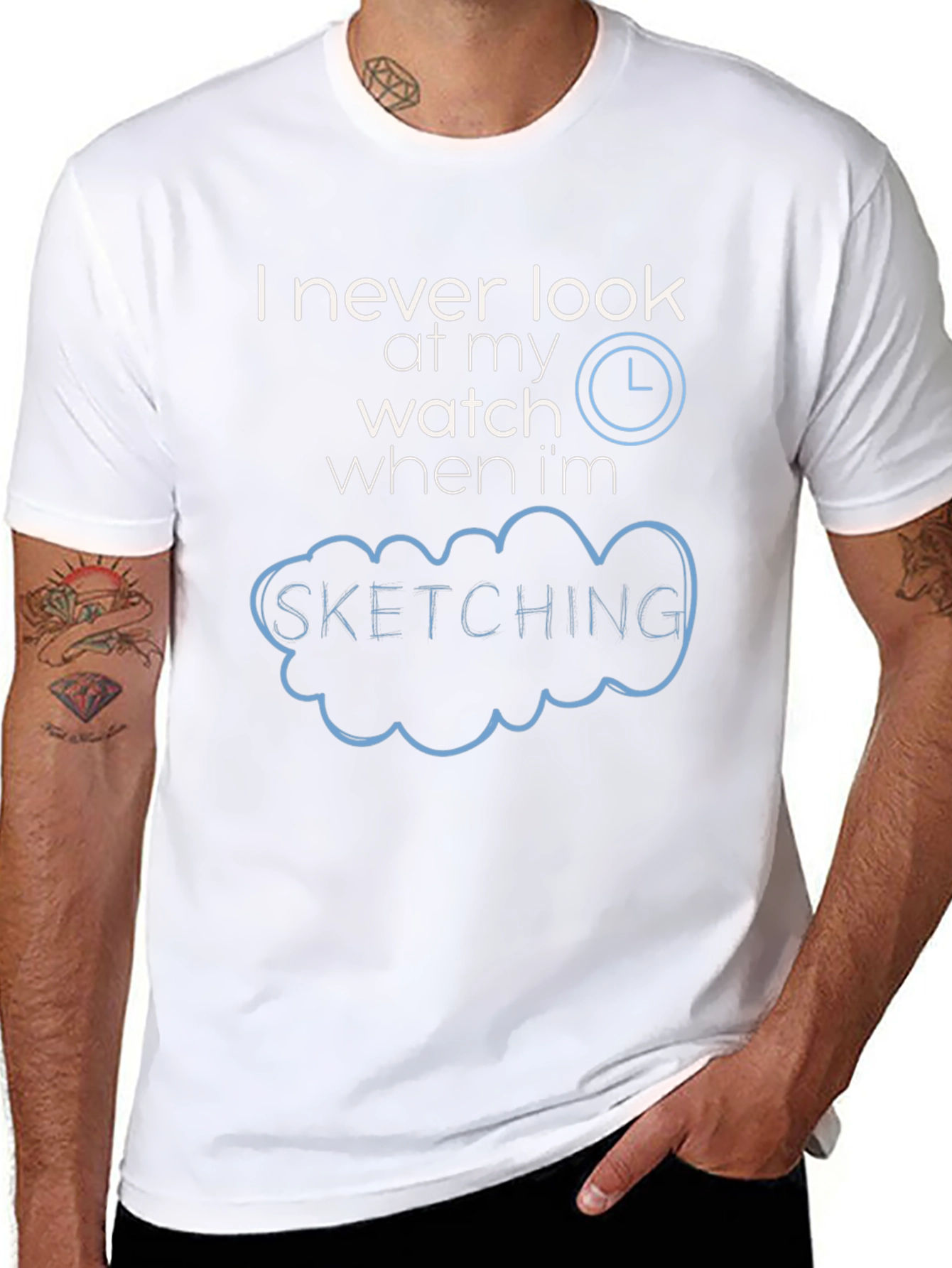 Sketching Time Black T-Shirt Graphic Tee