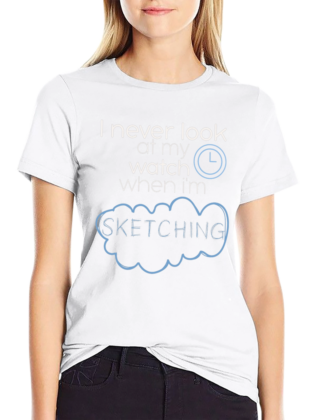 Sketching Time Black T-Shirt Graphic Tee