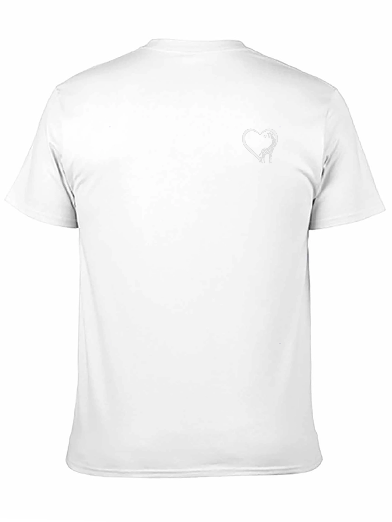 Giraffe Heart Graphic Tee - Black Cotton Blend T-Shirt