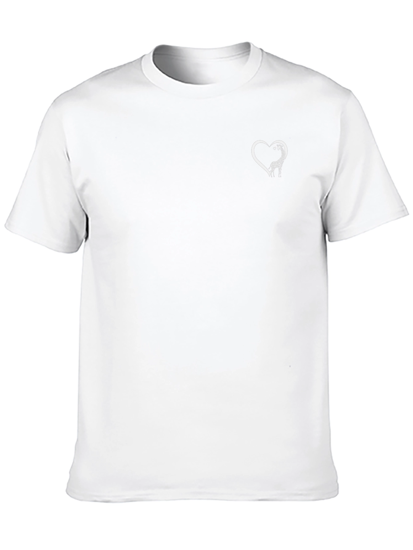 Giraffe Heart Graphic Tee - Black Cotton Blend T-Shirt