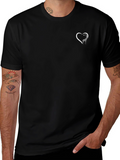 Giraffe Heart Graphic Tee - Black Cotton Blend T-Shirt