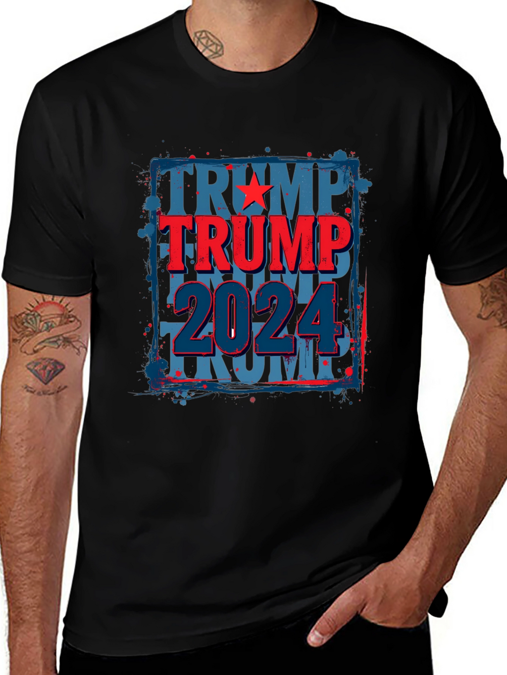Trump 2024 Graphic Tee - Patriotic Black T-Shirt