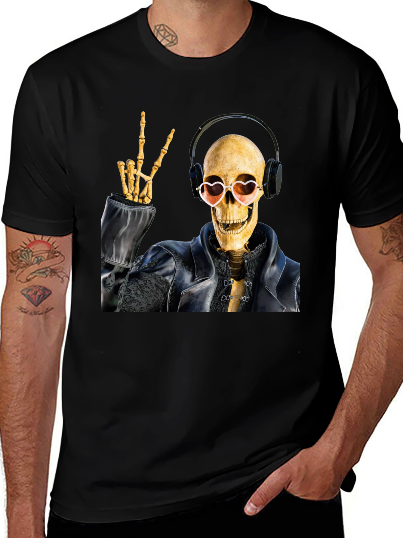 Skeleton DJ Graphic Tee - Rock On!