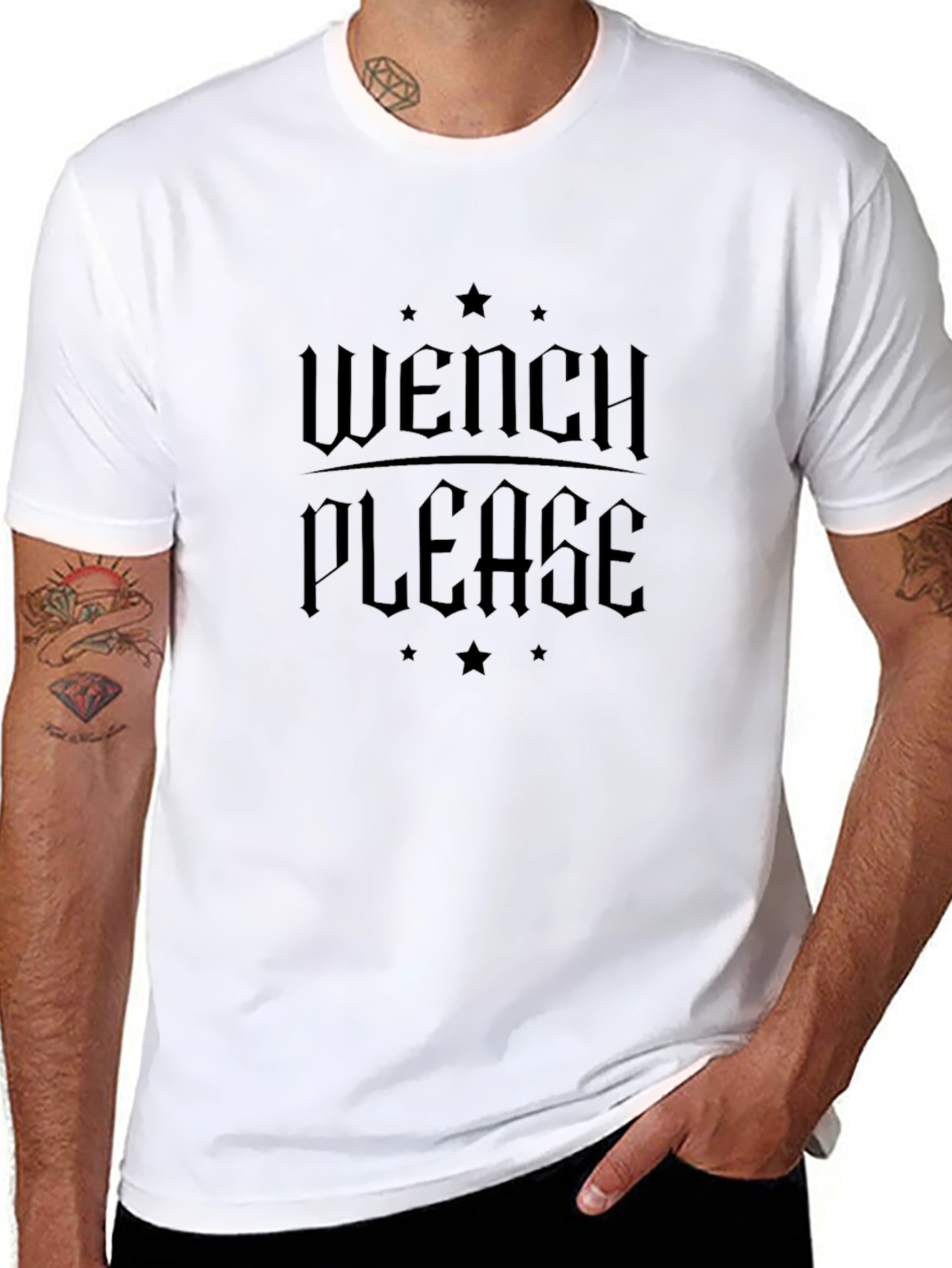Wench Please Graphic T-Shirt - Black Cotton Tee