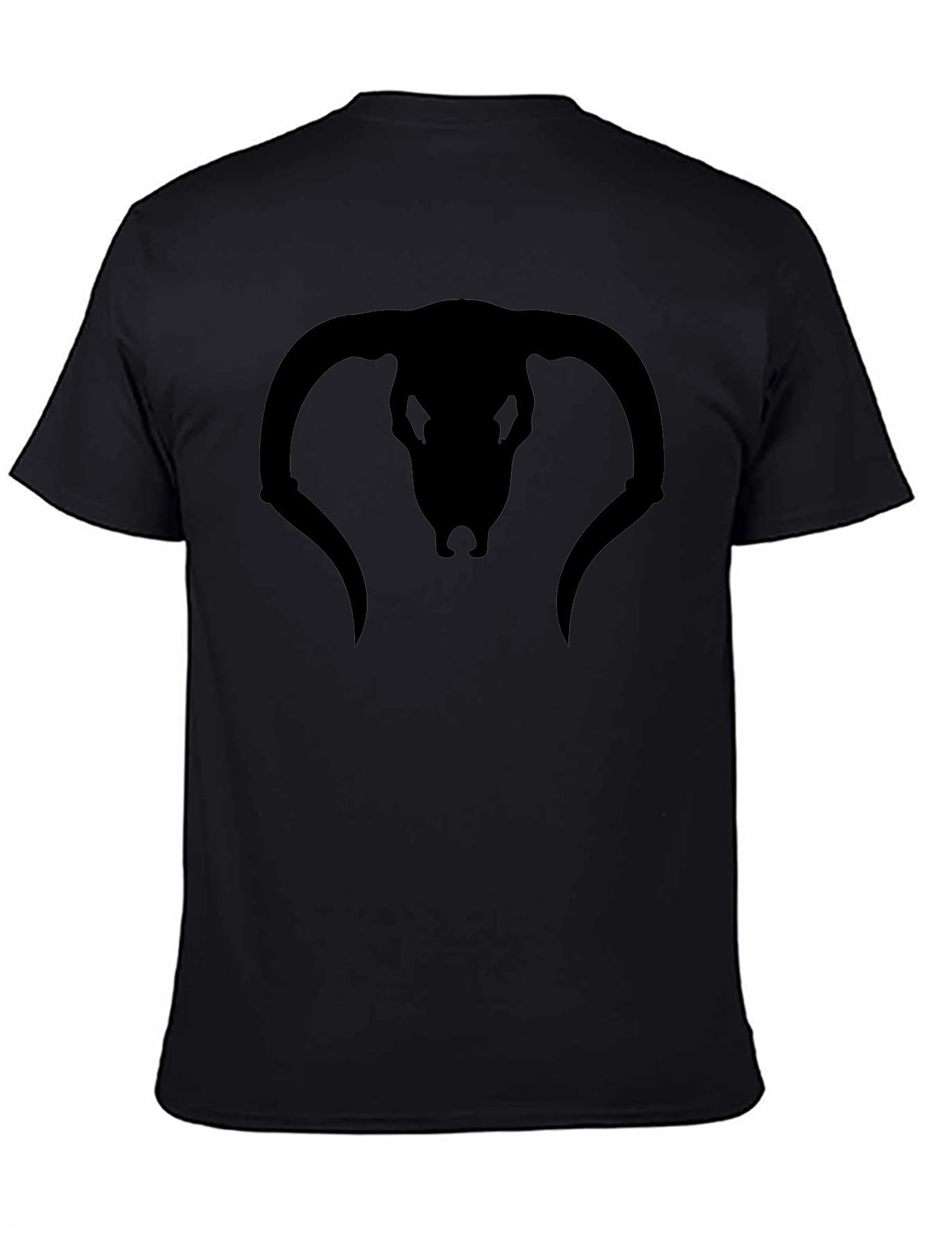 Black Bull Skull Graphic T-Shirt