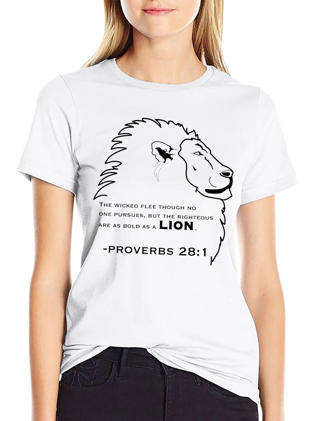 Lion Proverbs 28:1 Christian T-Shirt