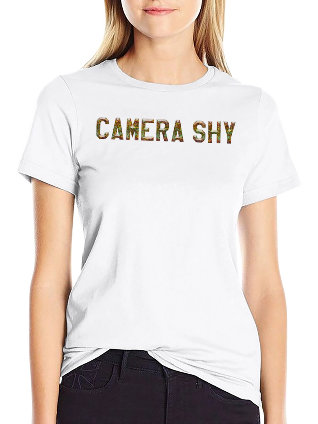 Camera Shy Graphic Print Mens T-Shirt