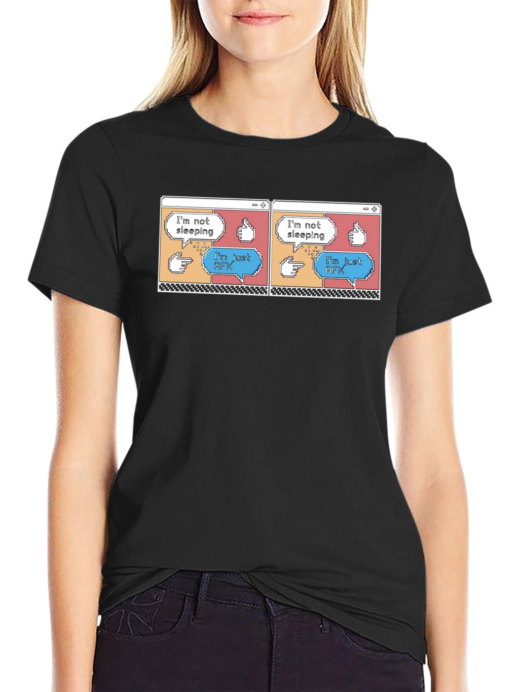 Im Not Sleeping Im Just AFK Black T-Shirt