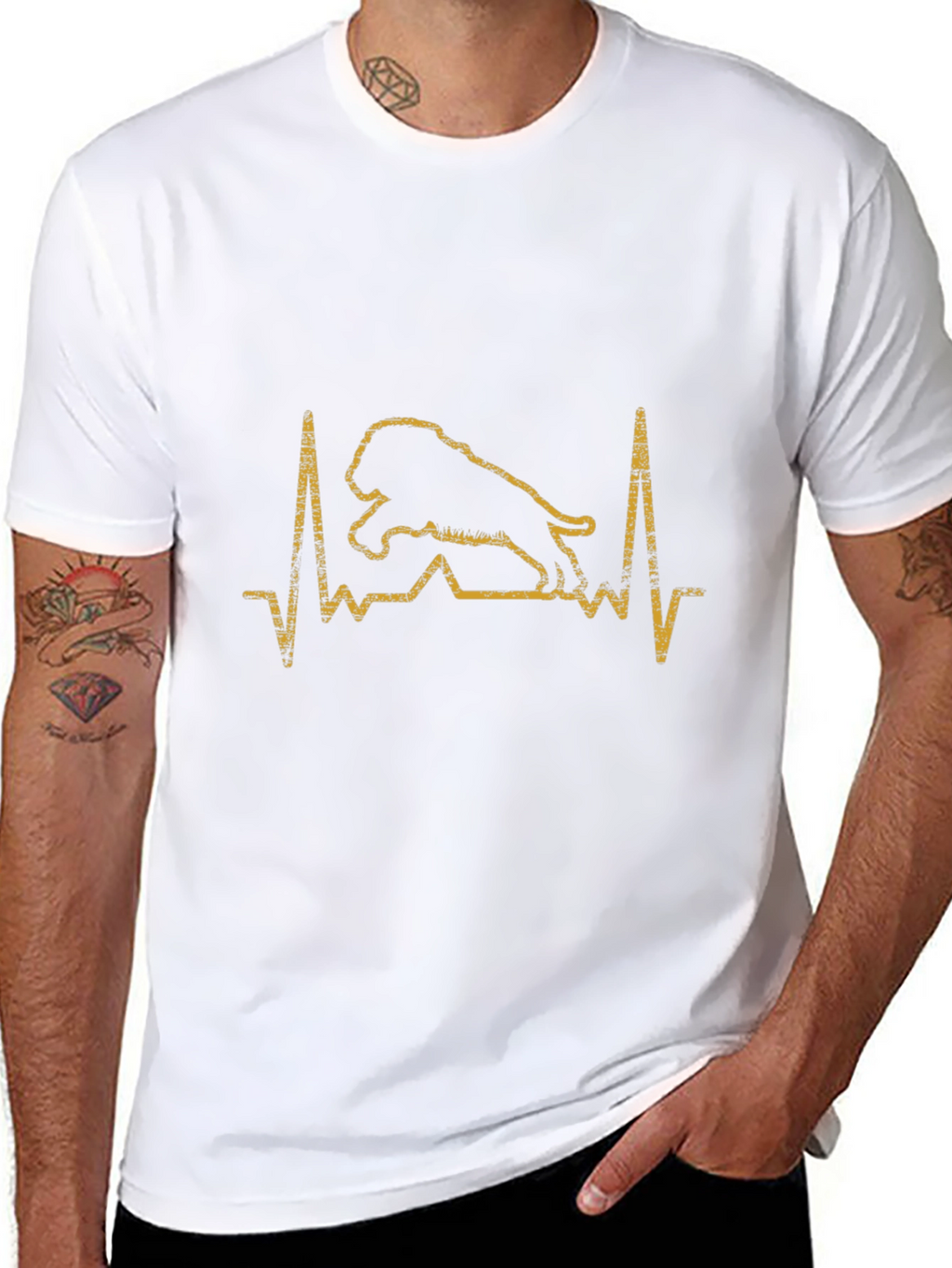 Lion Heartbeat T-Shirt - Black