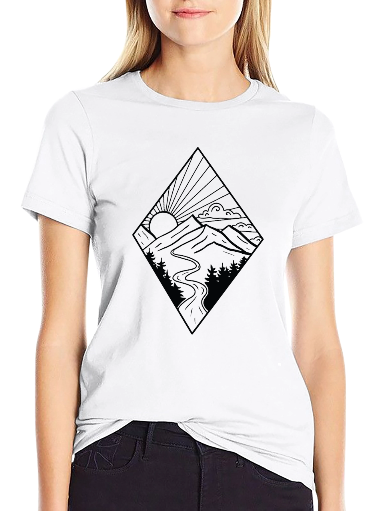 Mountainscape Graphic Black Tee
