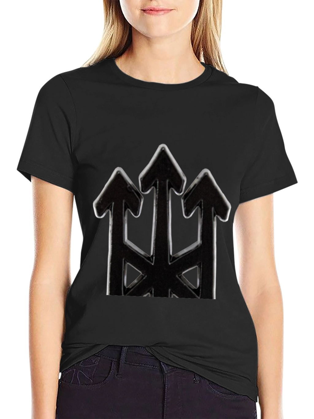 Mens Black Arrow Trident Graphic Tee