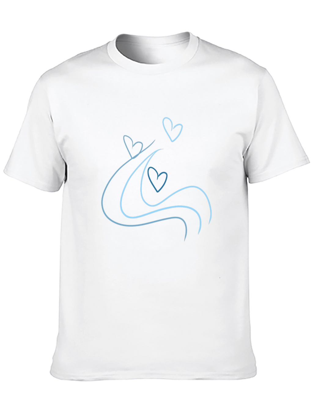 Heart Wave Black Tee - Minimalist Design
