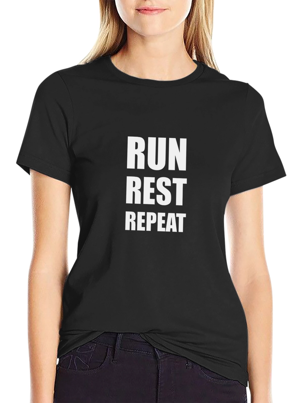 Run Rest Repeat Black T-Shirt