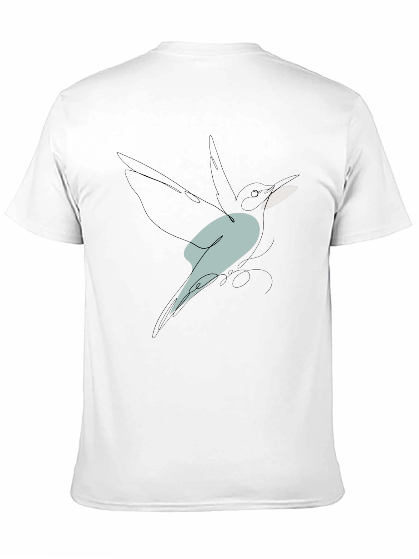 Abstract Bird Line Art Graphic Tee - Black