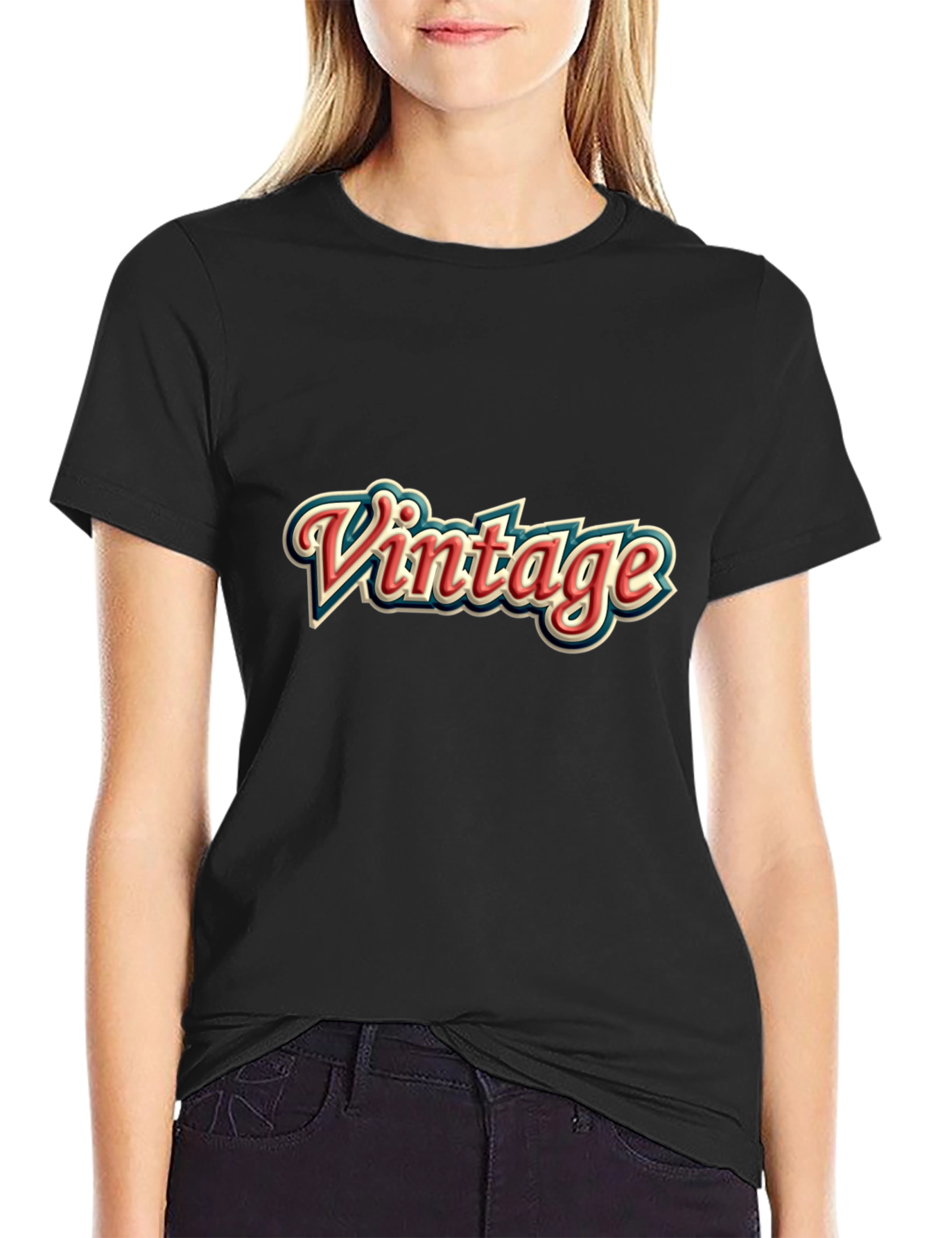 Retro Vintage Graphic Tee - Black