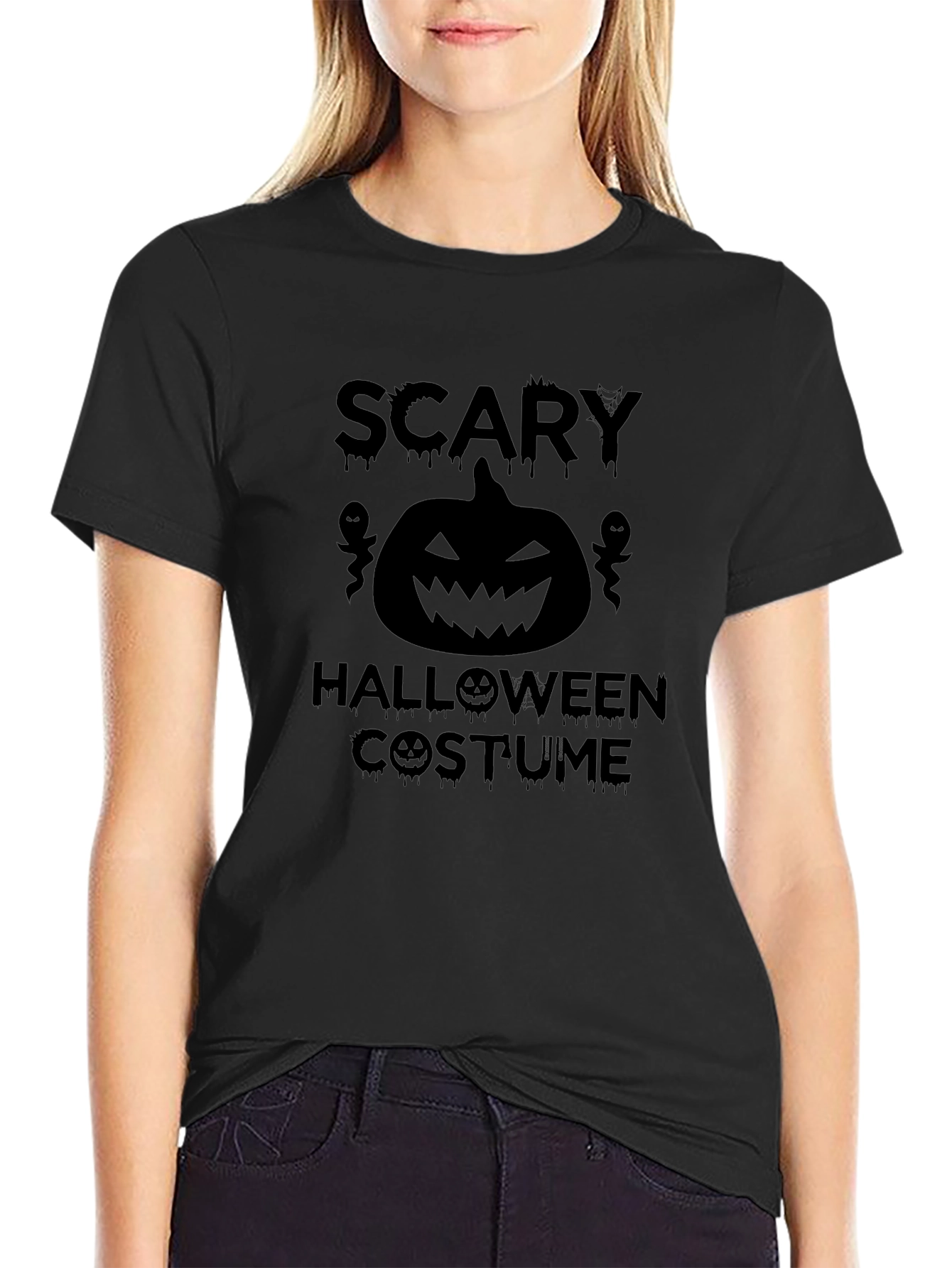 Scary Halloween Costume T-Shirt - Black