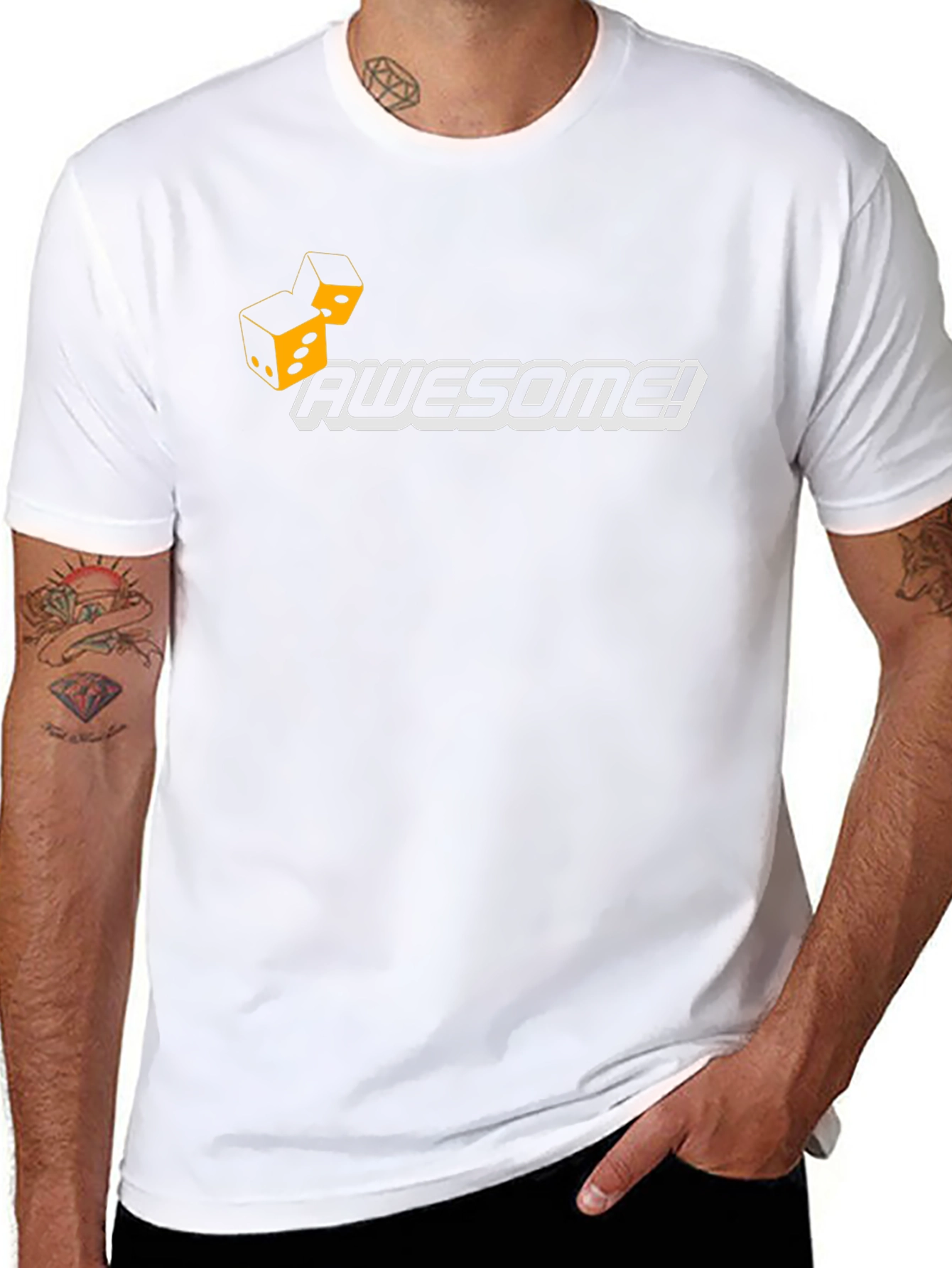 Awesome Dice Graphic T-Shirt - Black