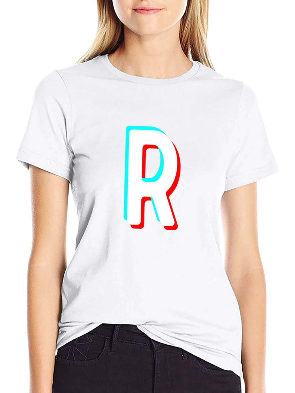 Letter R T-Shirt - Stylish 3D Effect Design