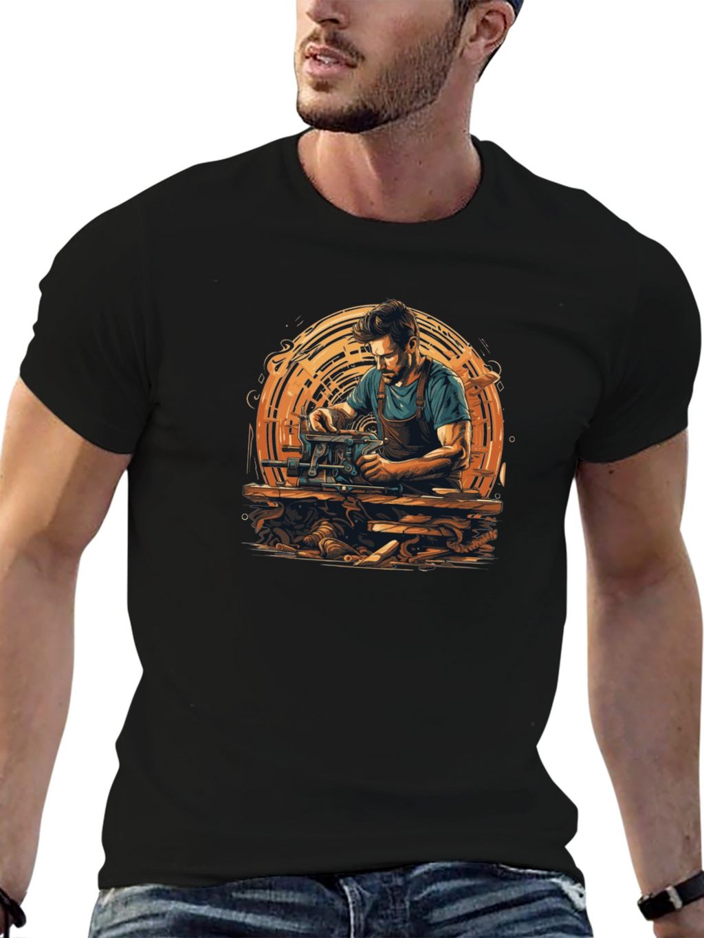 Woodworker Graphic T-Shirt - Black