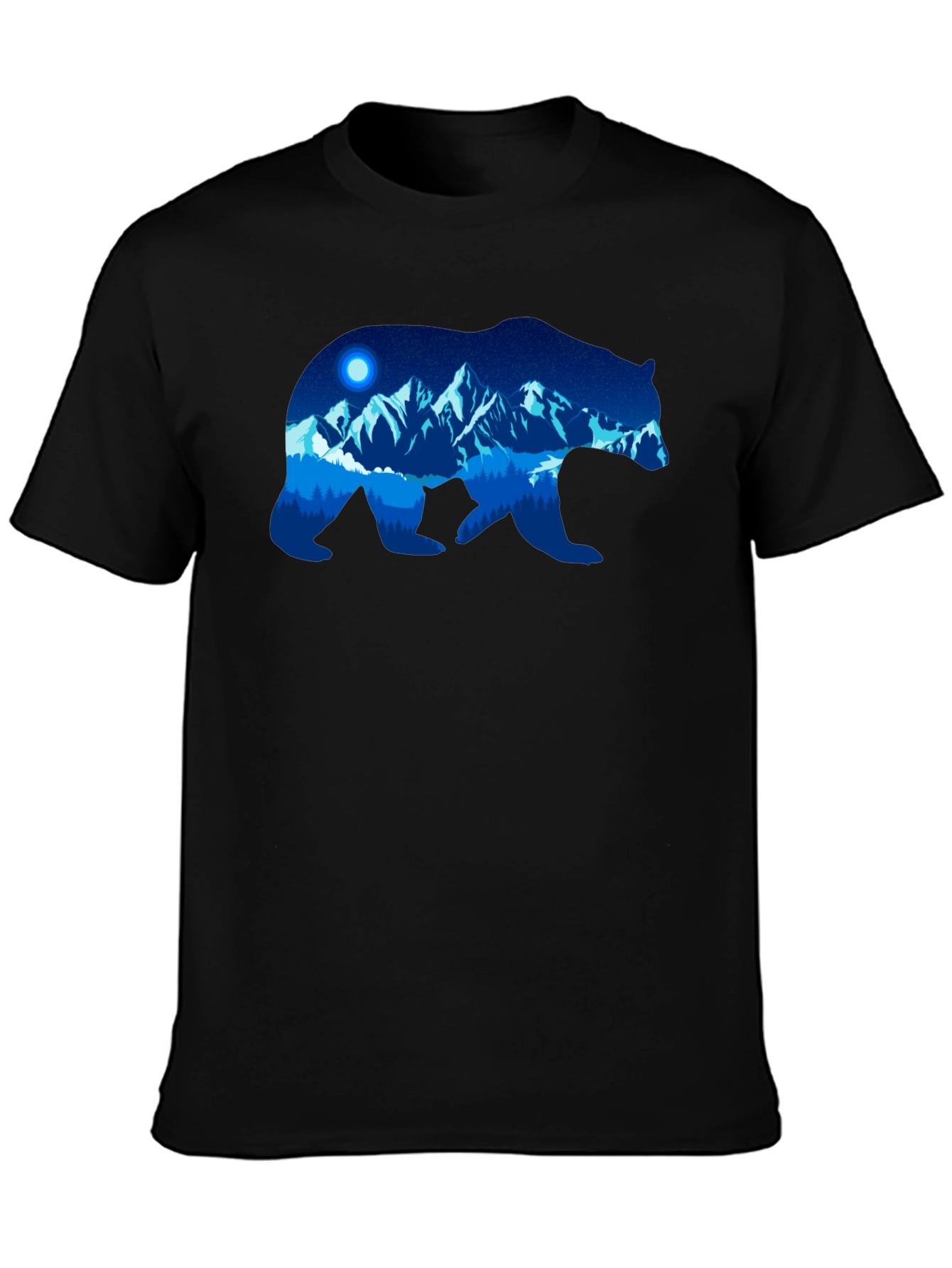 Bear Silhouette Mountain Graphic T-Shirt