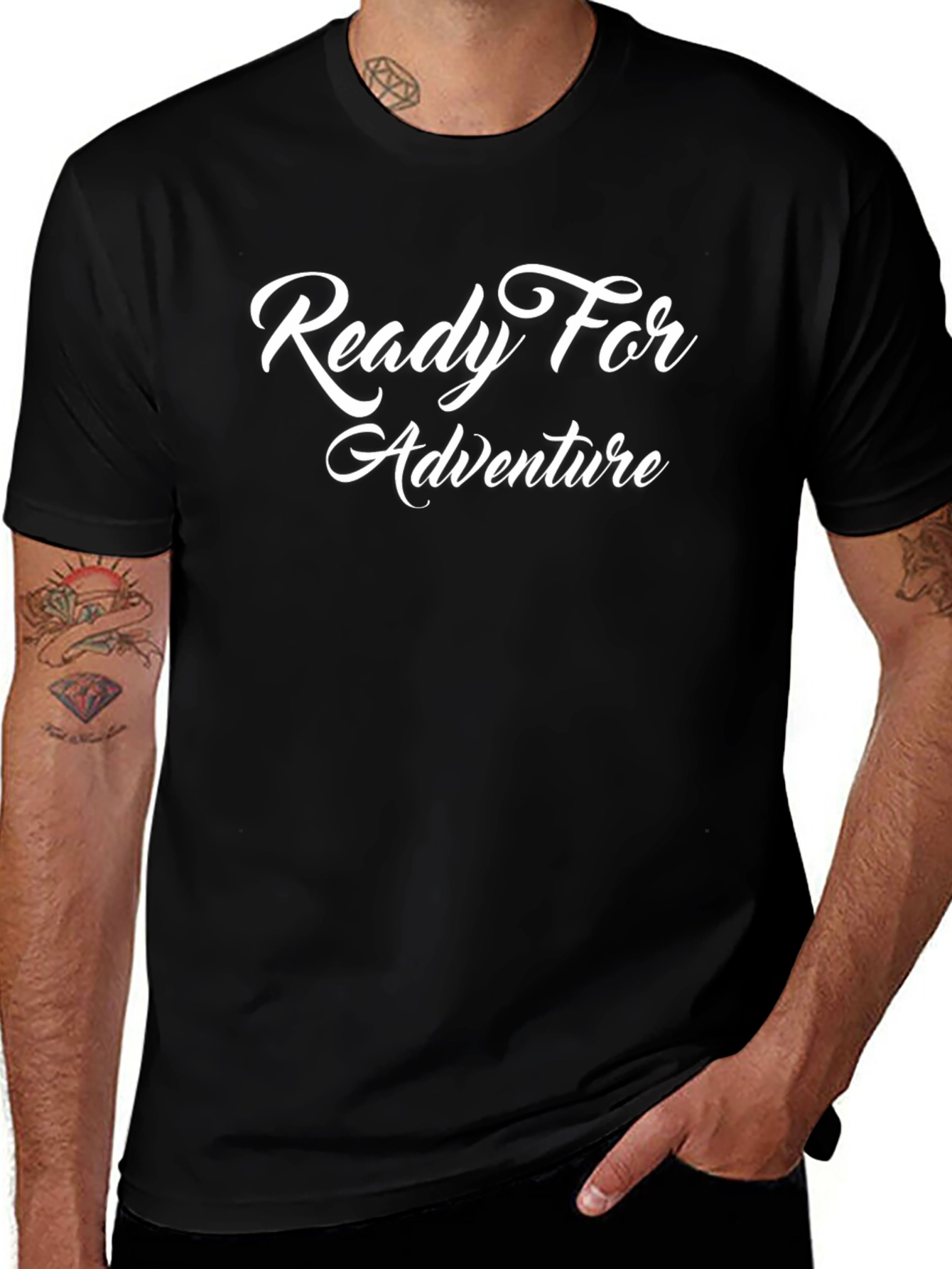 Ready For Adventure T-Shirt | Black Cotton Tee