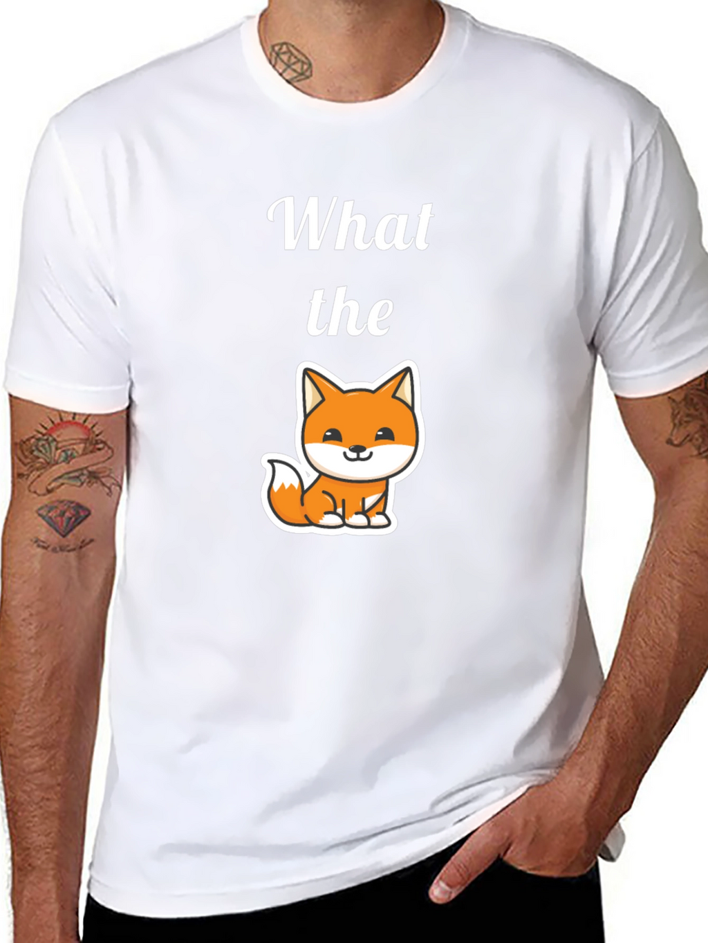 What the Fox T-Shirt Mens Black Tee
