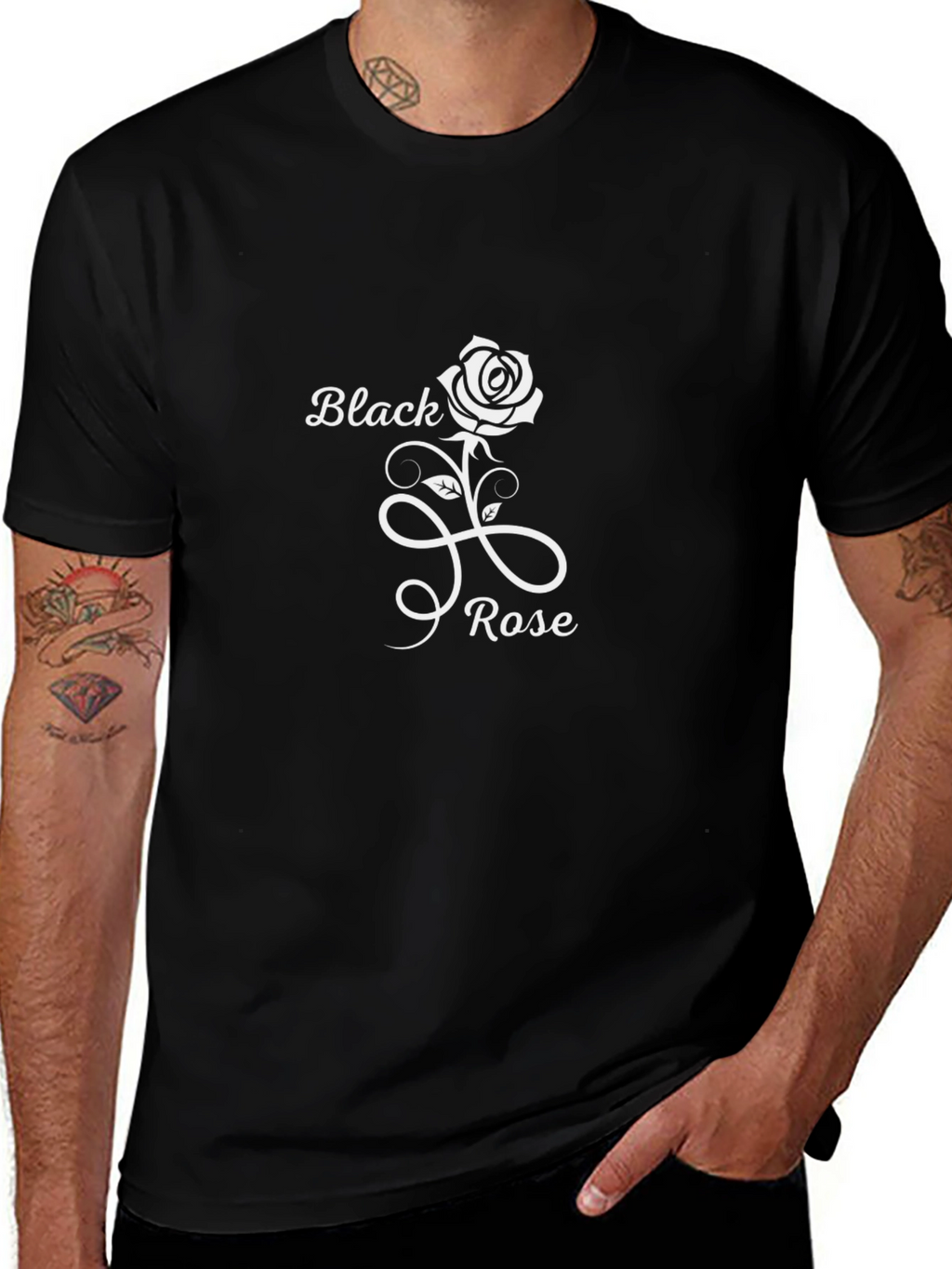 Black Rose Graphic T-Shirt - Stylish & Comfortable