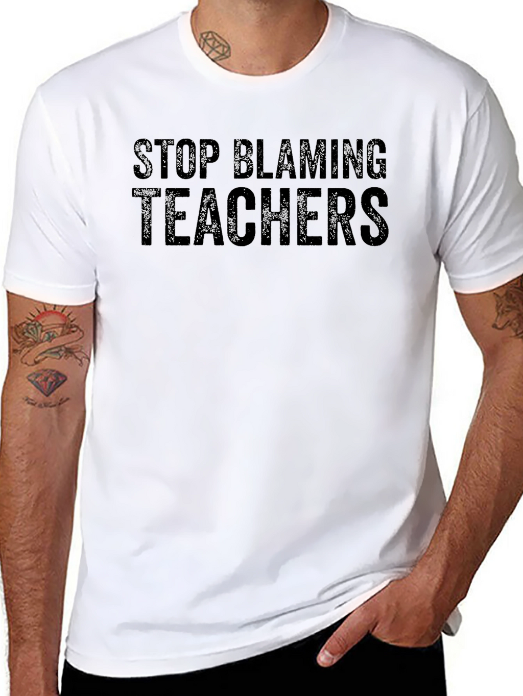 Stop Blaming Teachers Graphic T-Shirt