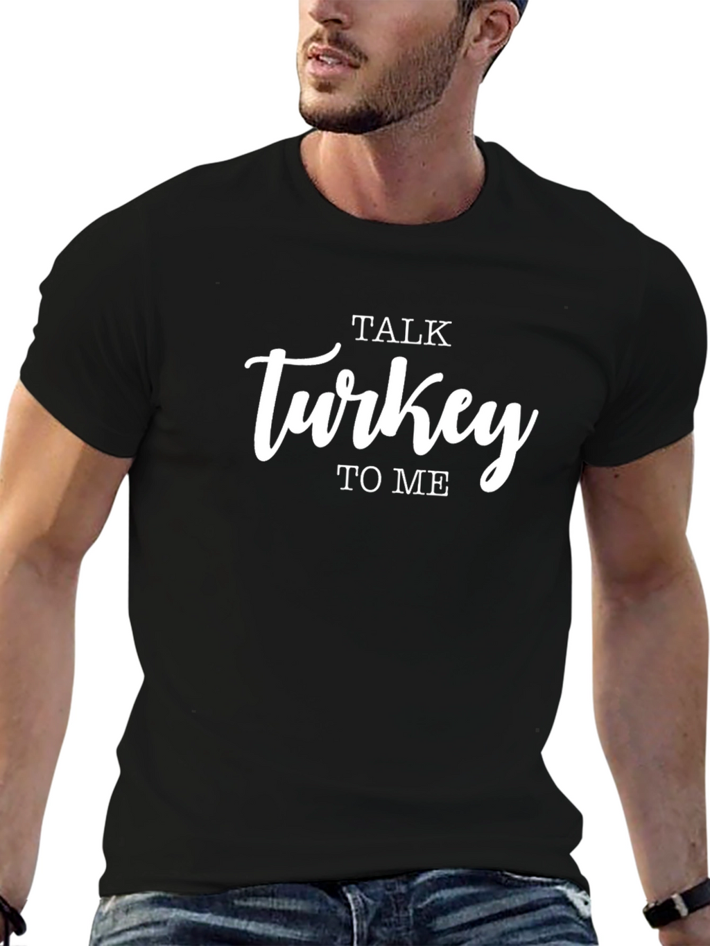 Talk Turkey to Me Graphic T-Shirt - Black