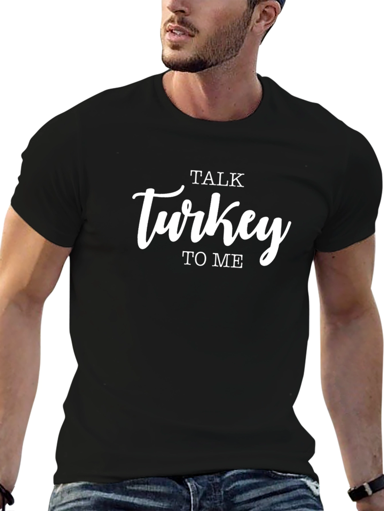Talk Turkey to Me Graphic T-Shirt - Black