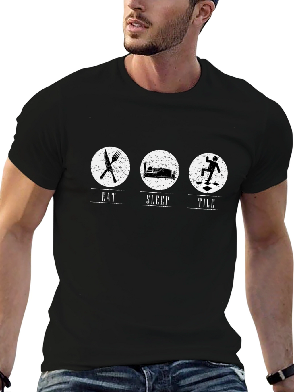Eat Sleep Tile Funny T-Shirt