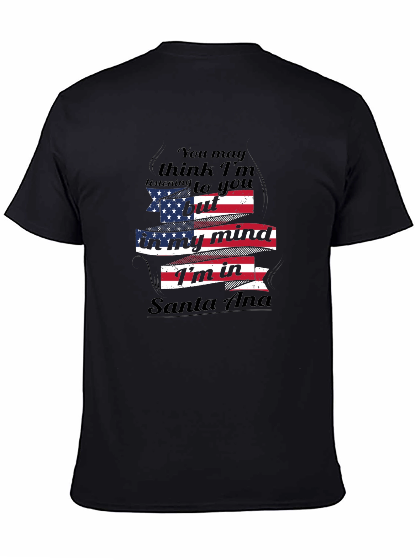 Santa Ana Mind T-Shirt - Patriotic USA Flag Design