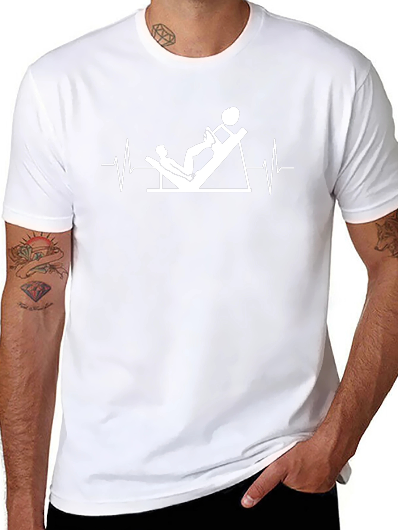 Leg Press Heartbeat Black T-Shirt