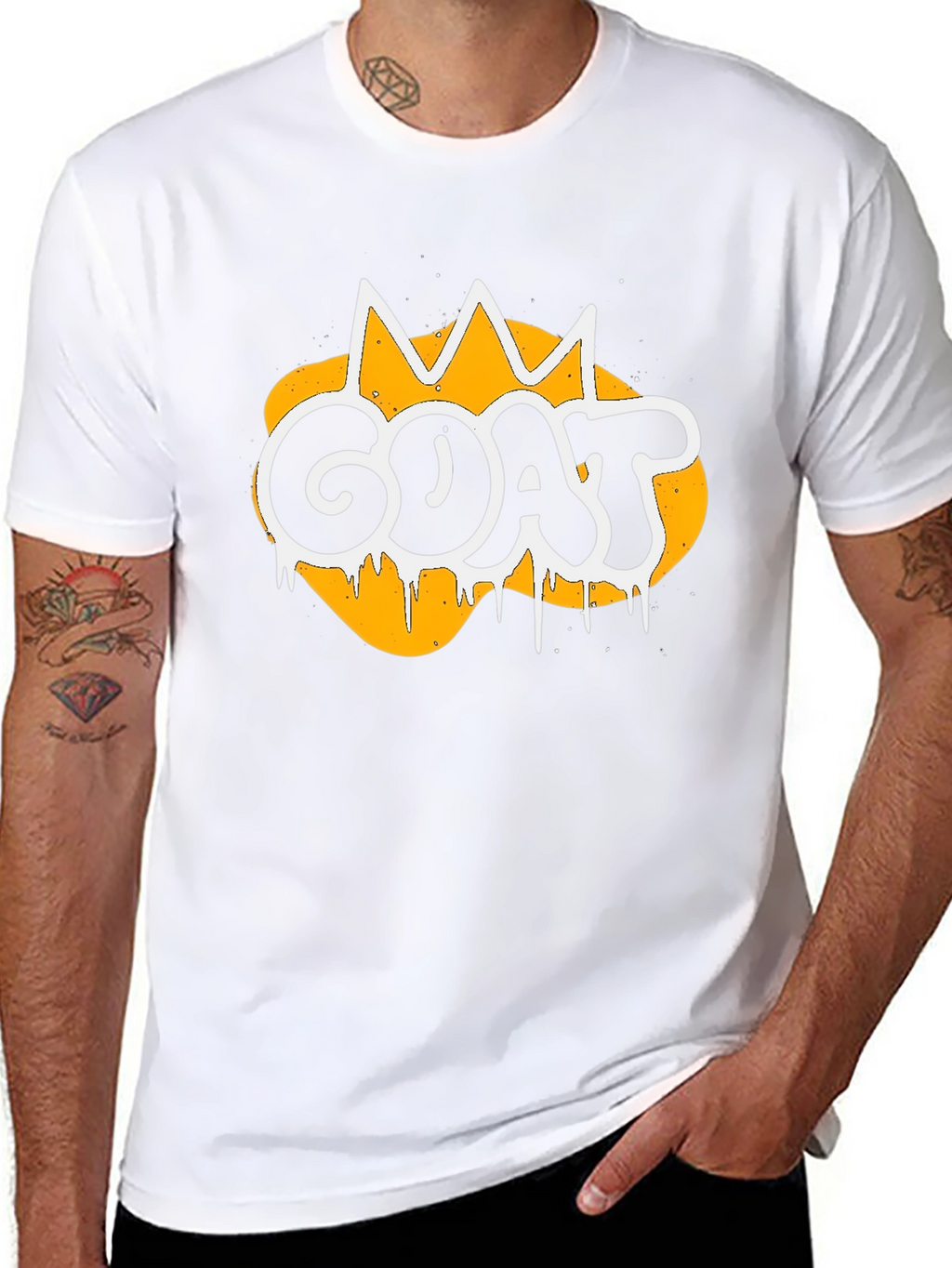 GOAT Graphic Tee - Crown Design Black T-Shirt