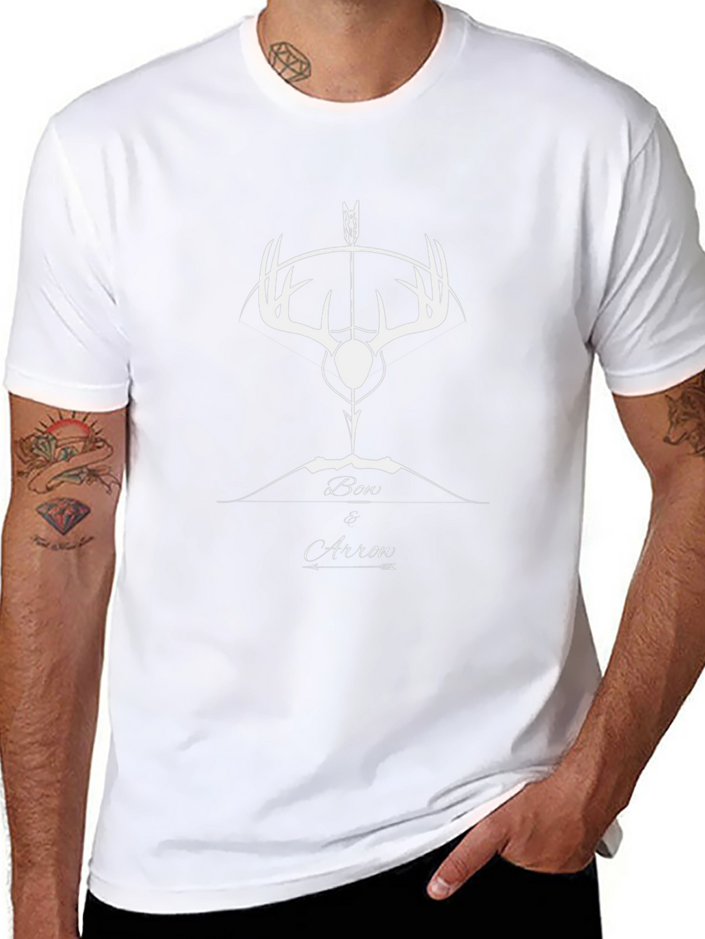 Bow & Arrow Deer Antler Graphic Tee - Black
