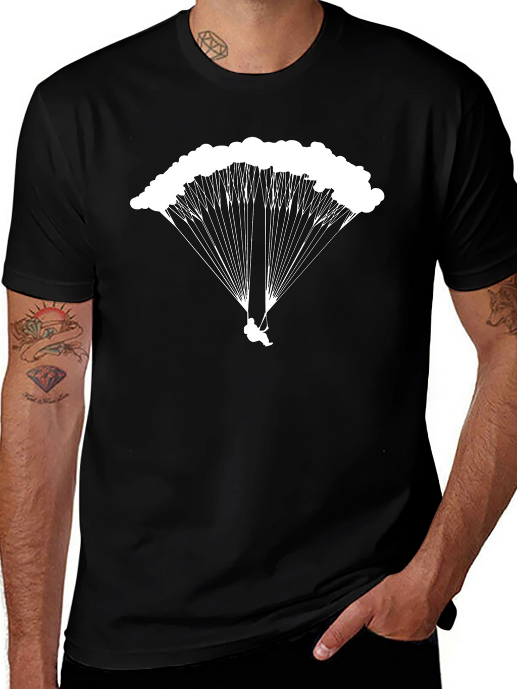 Parachute Graphic Black T-Shirt