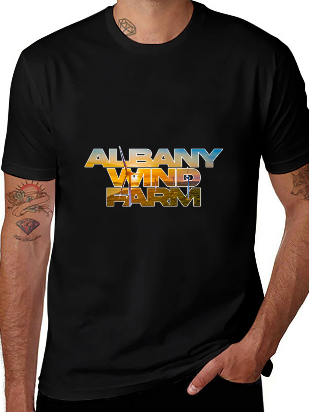 Albany Wind Farm Black T-Shirt