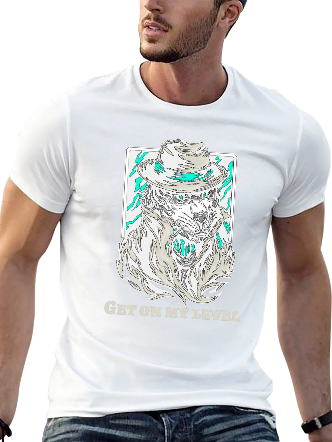 Get On My Level T-Shirt - Wolf Gangster Design