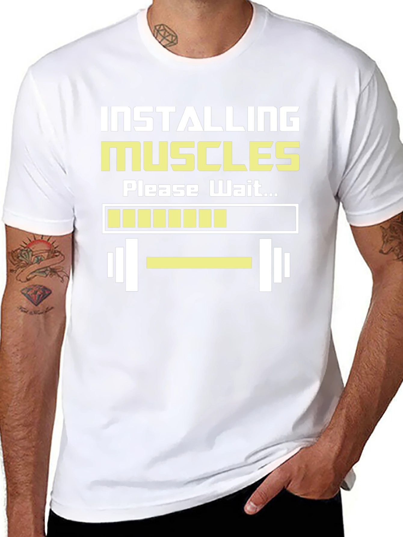 Installing Muscles Funny Workout T-Shirt