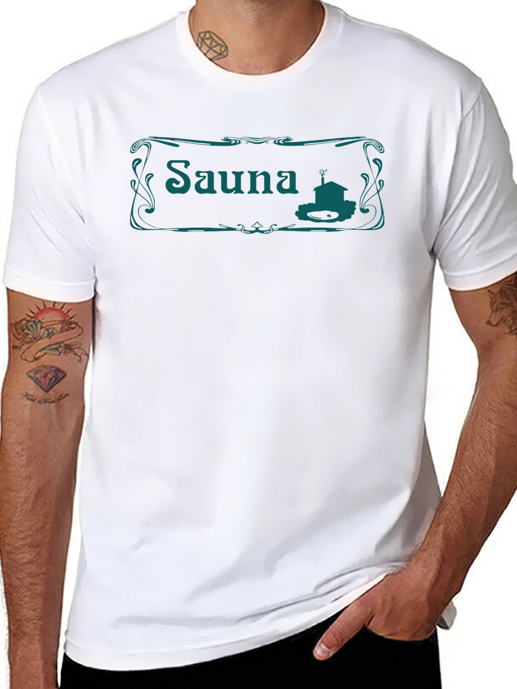 Sauna T-Shirt - Black Crew Neck Tee