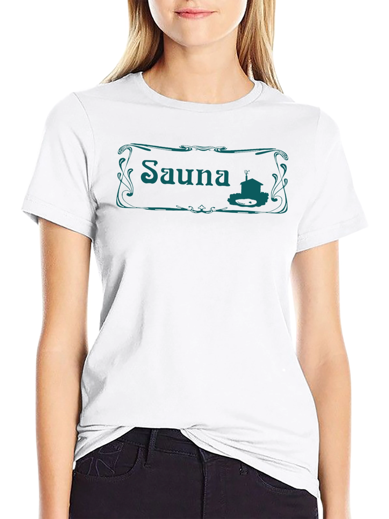 Sauna T-Shirt - Black Crew Neck Tee